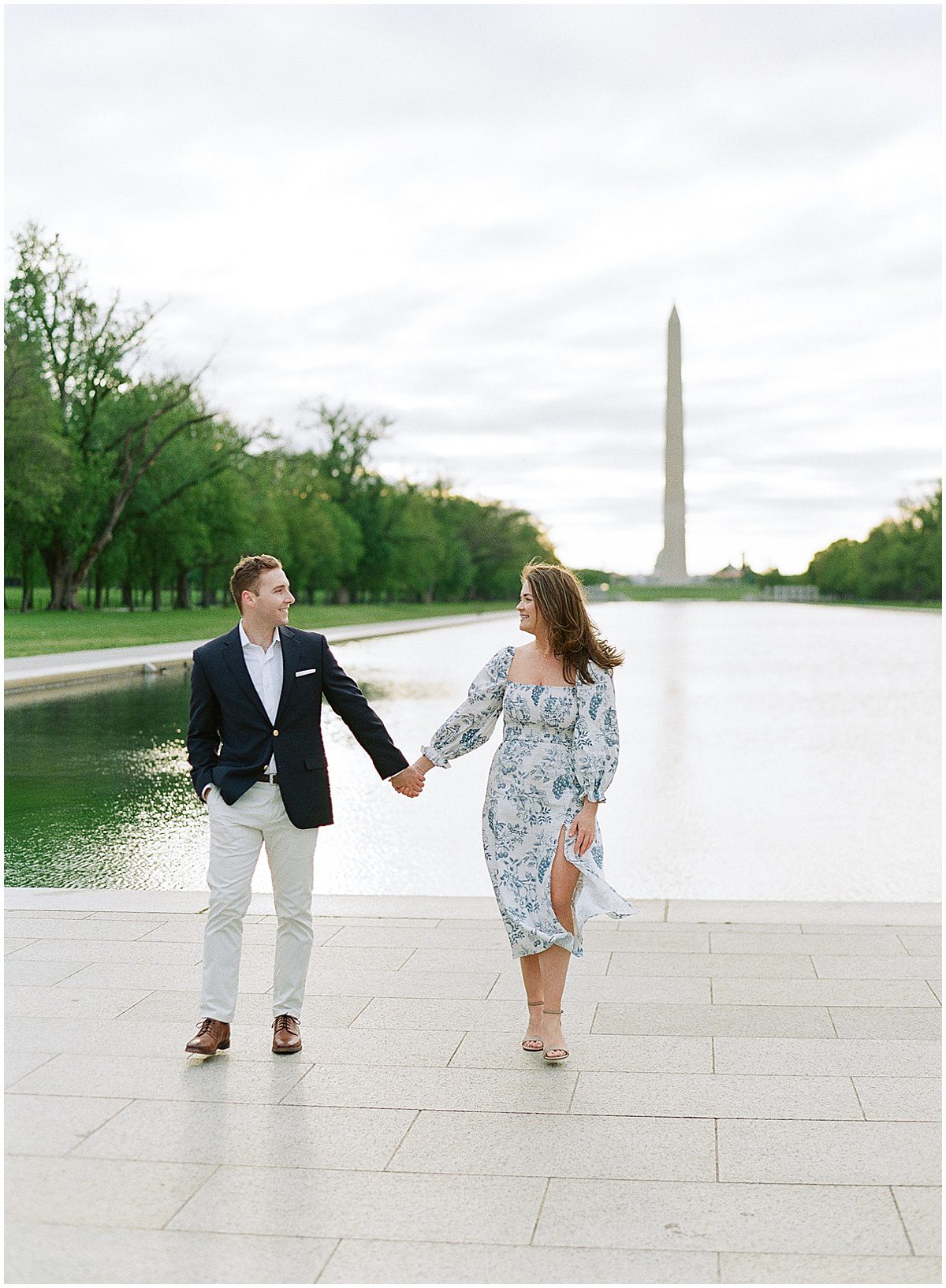Couple Holding Hands National Mall Engagement Photos
