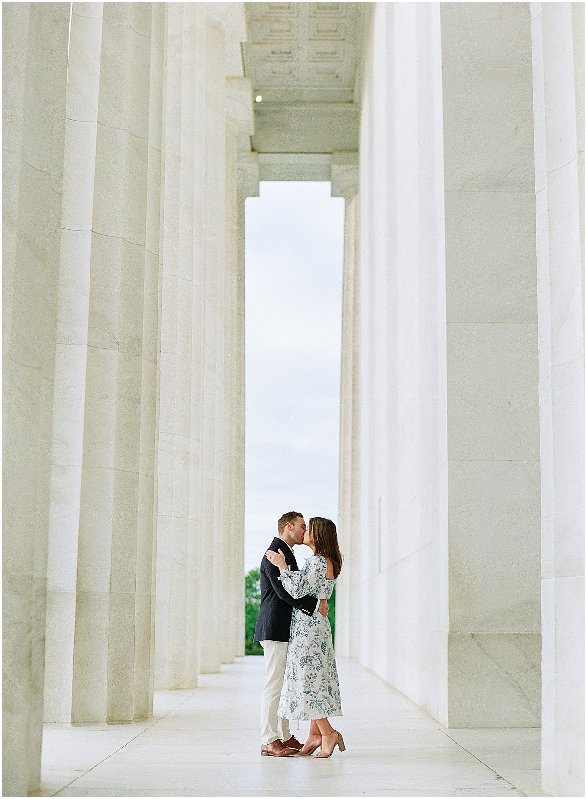 Couple Kissing at Lincoln Memorial Photo