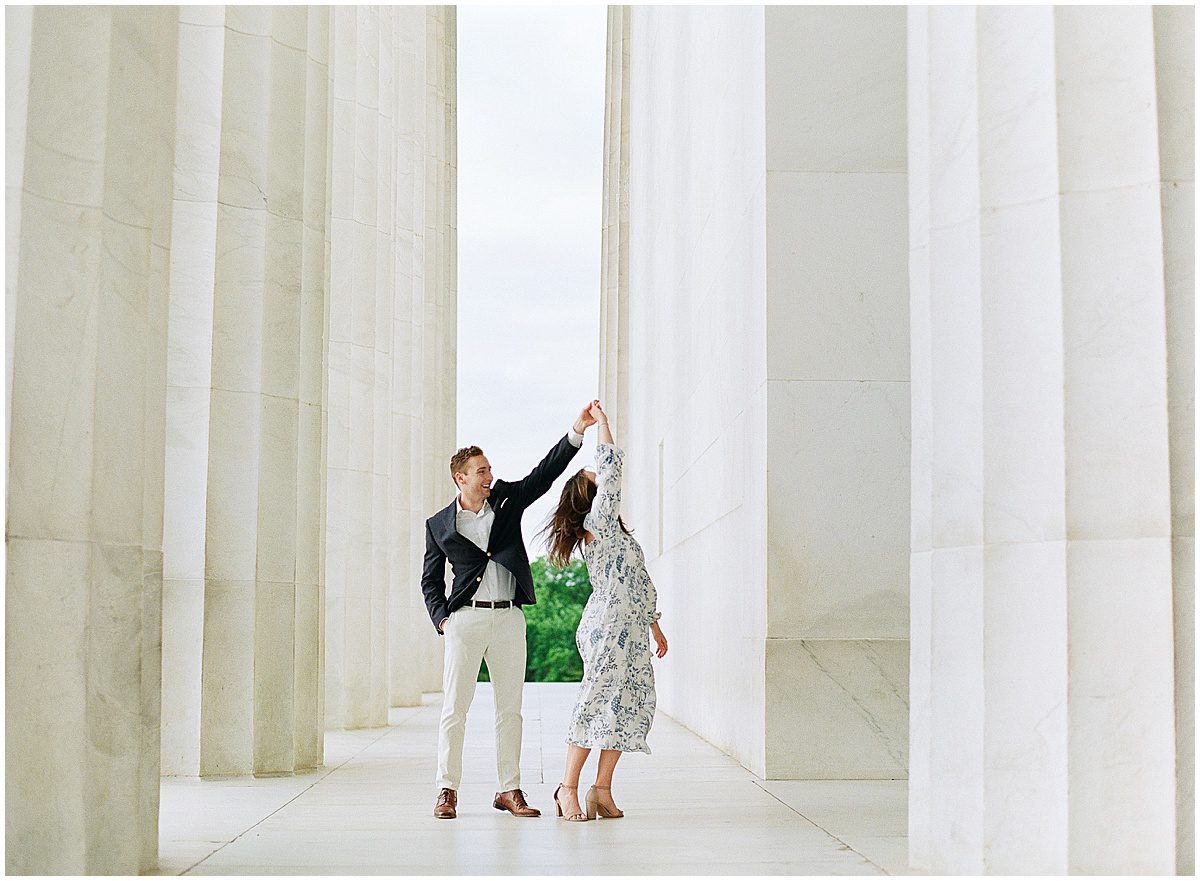 Couple Dancing at The Lincoln Memorial Photo