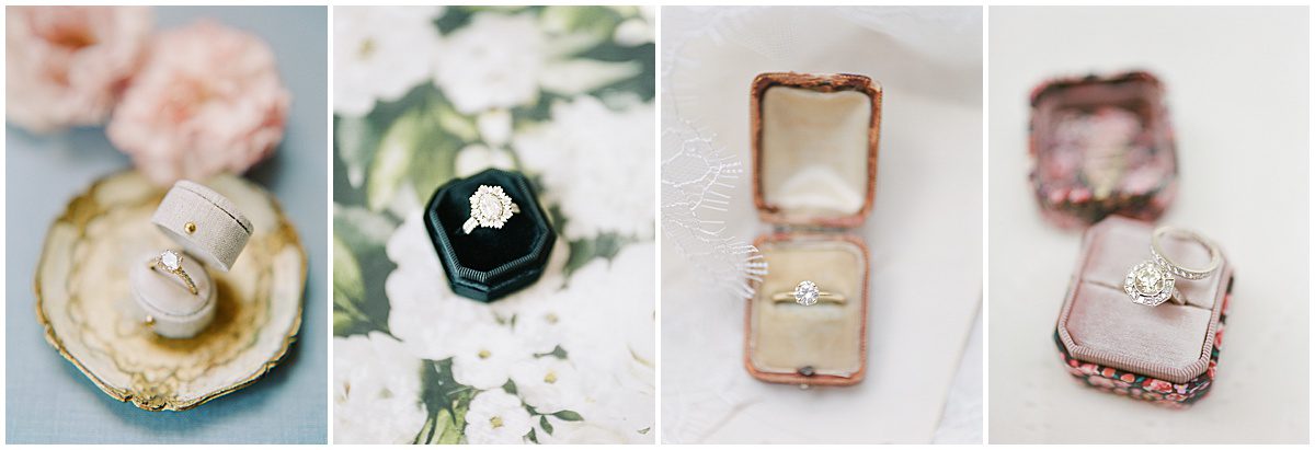 Engagement and Wedding Rings in Boxes Photos