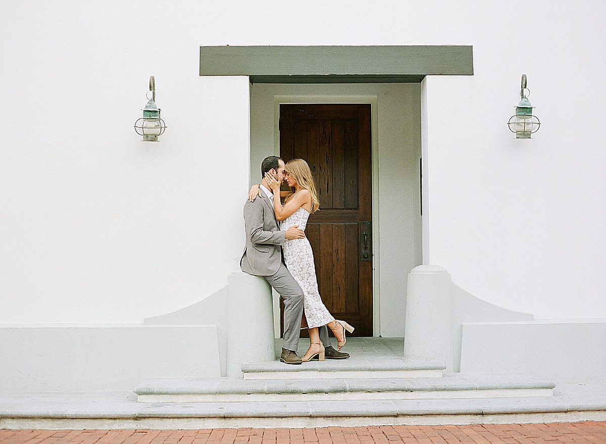 Rosemary Beach Engagement Session Couple Hugging Photo