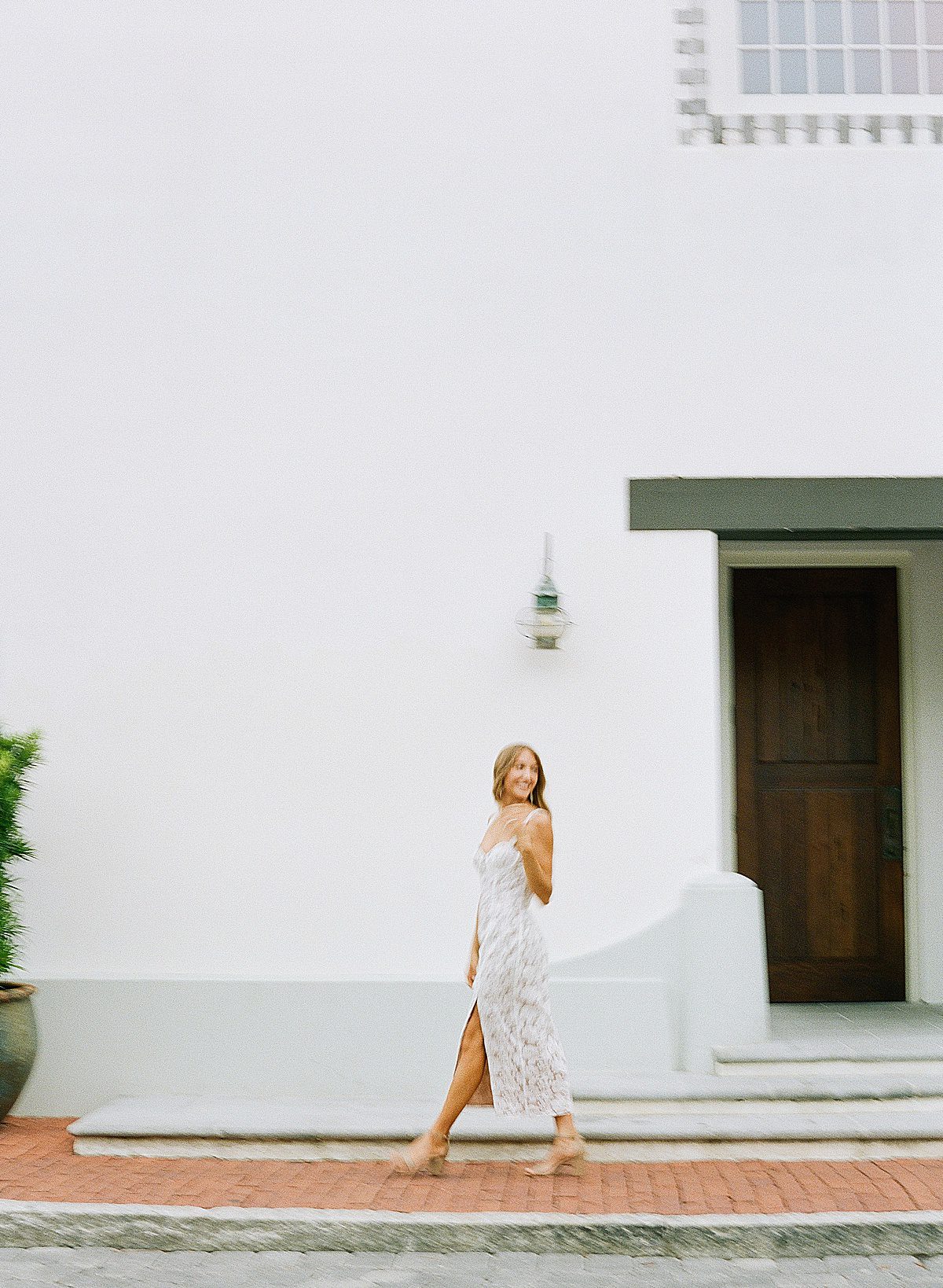 Bride Walking Motion Blur Photo