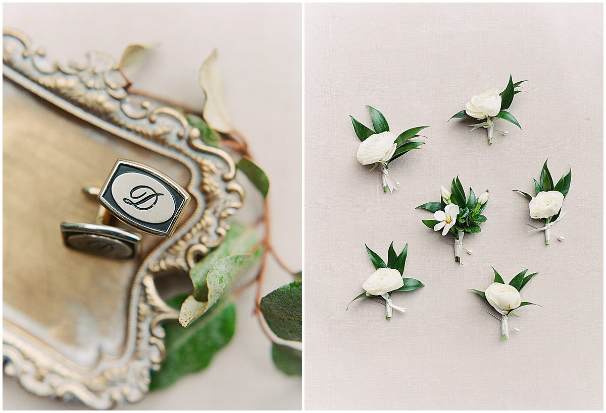 Grooms Cuff Links and Boutonnieres Photos