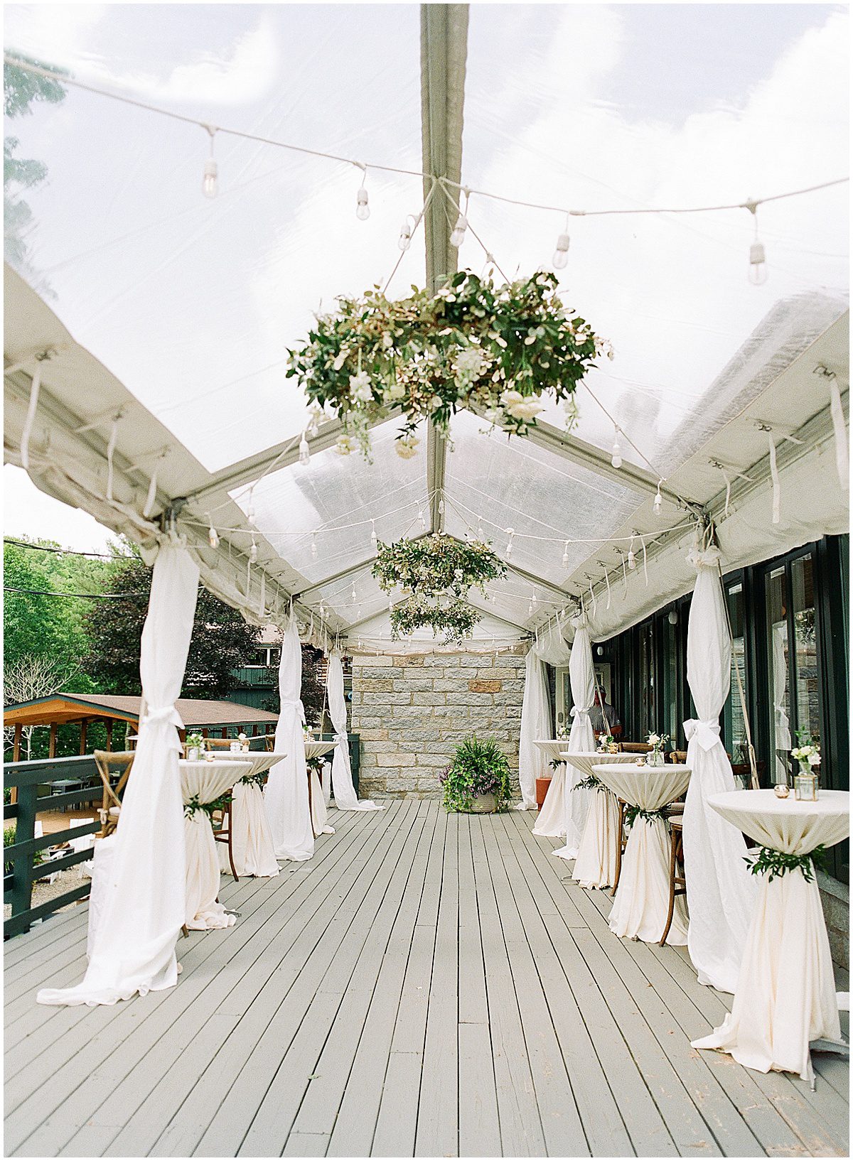 Highlands North Carolina Wedding at Skyline Lodge Reception on Deck Photo