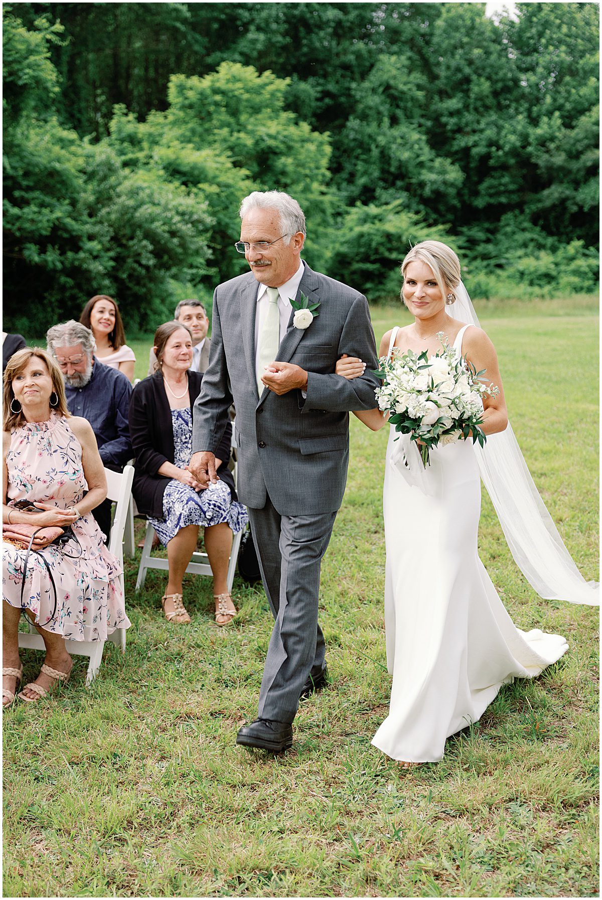 Bride Walking Down Aisle with Dad Photo