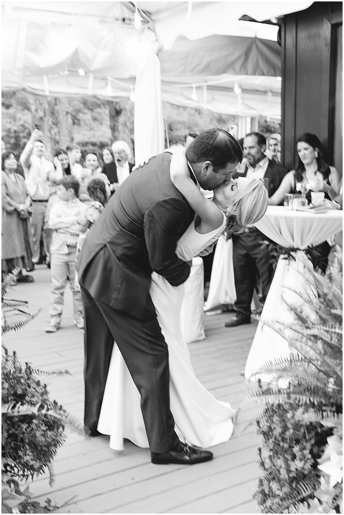 Black and White of Bride and Grooms First Dance Photo