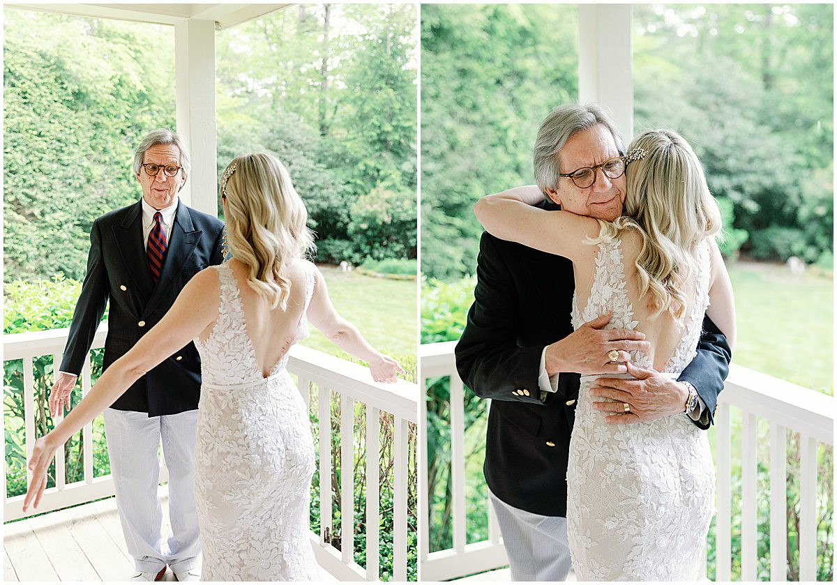 First Look with Dad at Hutchinson House Wedding Photos