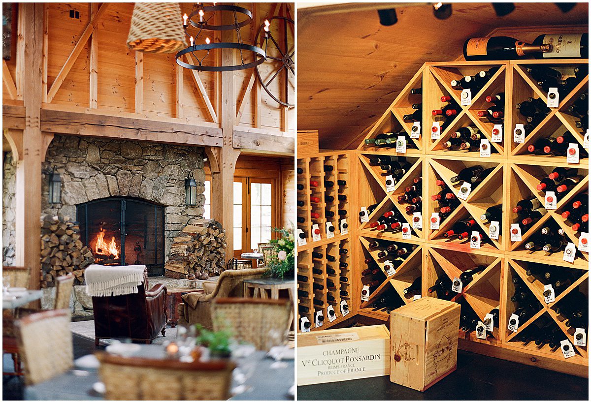 Fire place and wine cellar at Canyon Kitchen in Lonesome Valley Cashiers NC photos