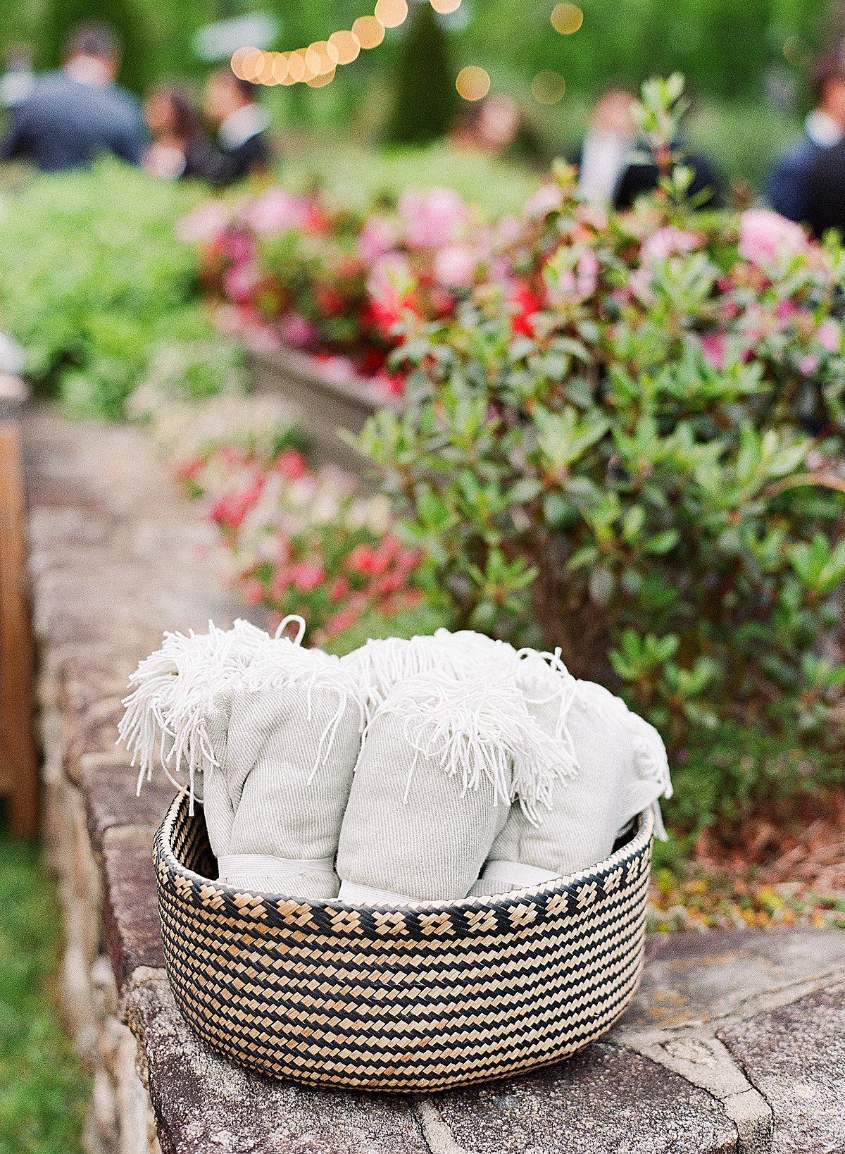 Basket of Blankets at Lonesome Valley Wedding in Cashiers Photo