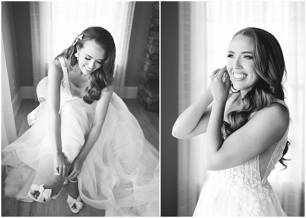Black and White of Bride Getting Ready at The Ridge Asheville Photos