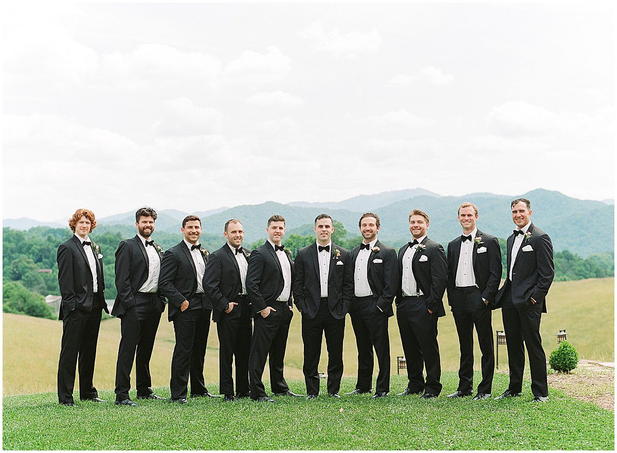 Groom with Groomsmen at The Ridge Asheville Photo