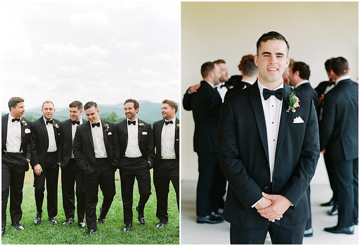 Groom with Groomsmen at The Ridge Asheville Photos