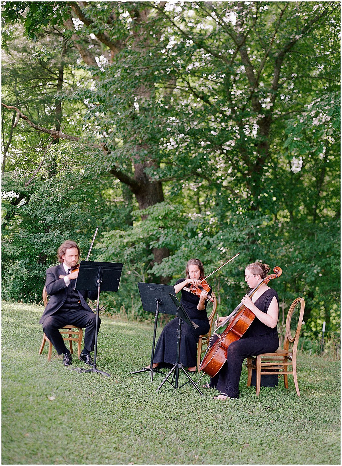 Trio Playing at Ceremony at The Ridge Asheville Photo