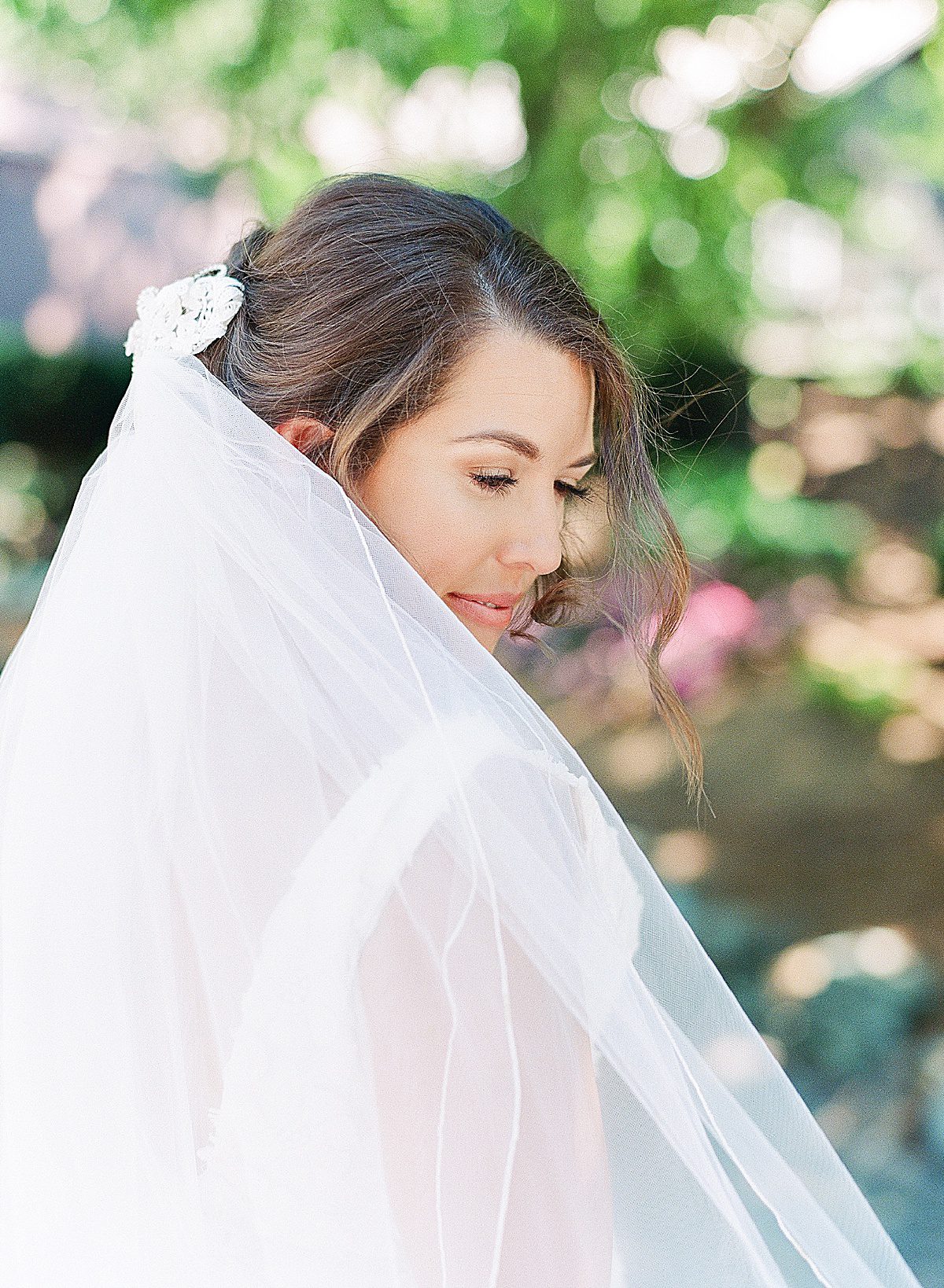 Bride Looking Over Shoulder Photo