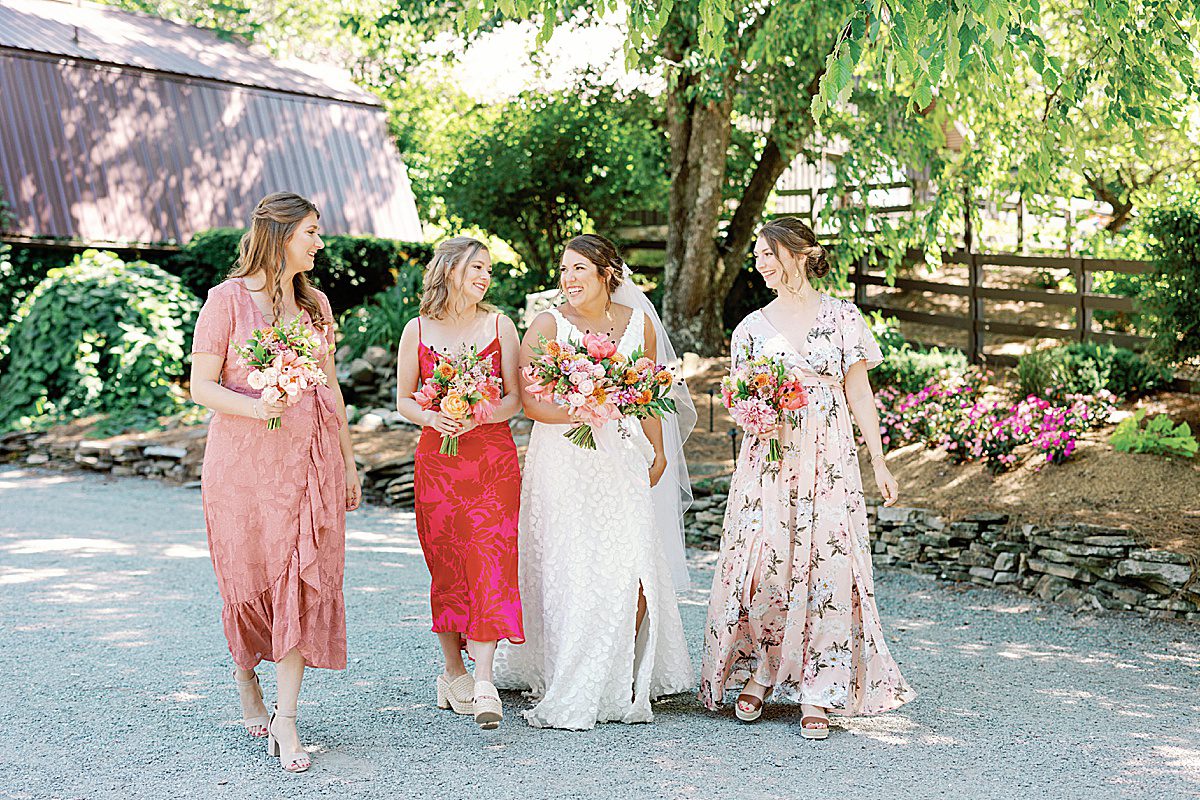Bride Laughing with Bridesmaids Photo