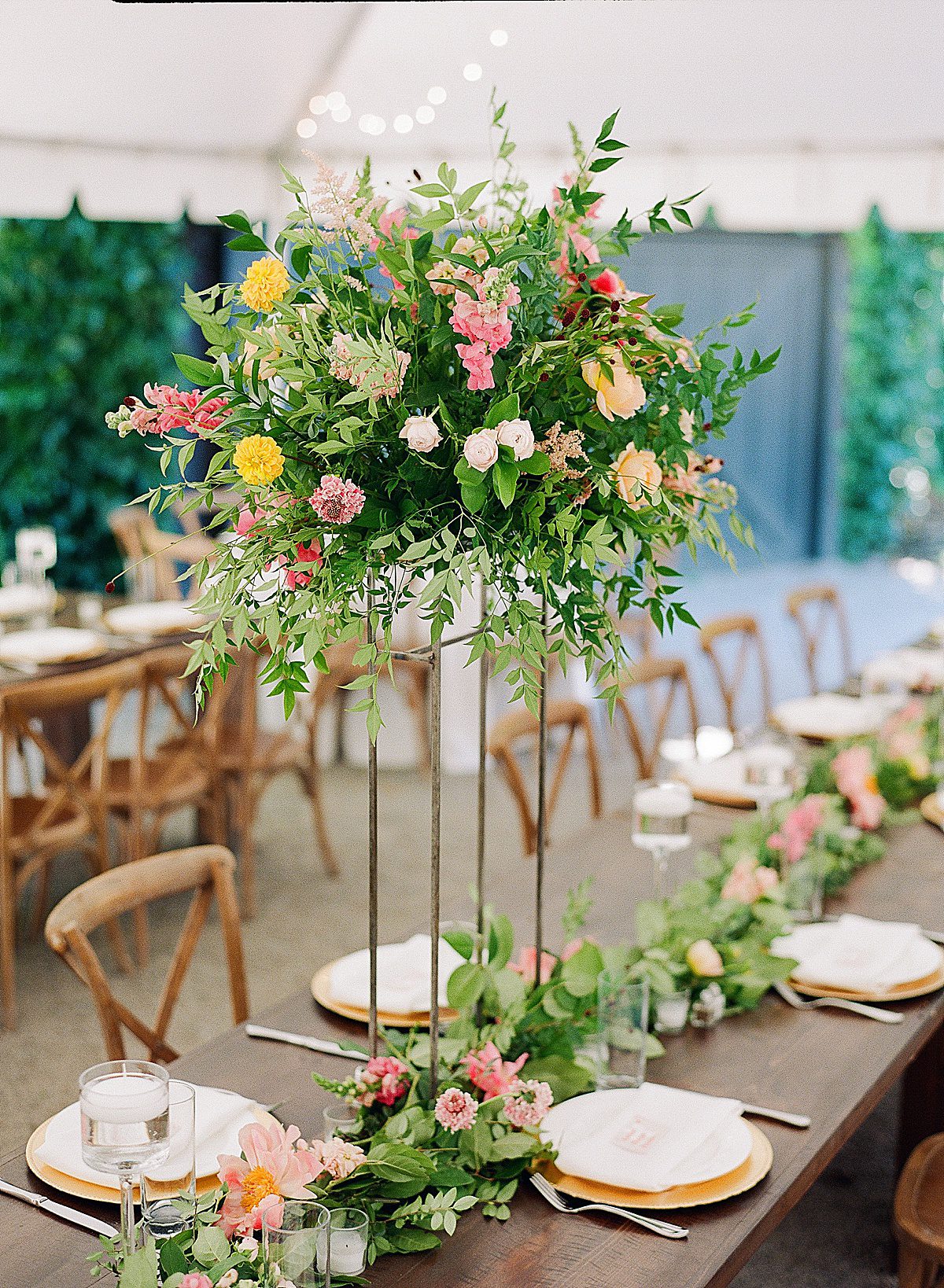 Wedding at Hawkesdene Estate Flowers on Reception Table Photo