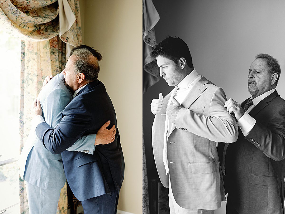 Groom Getting Ready with His Dad Photos