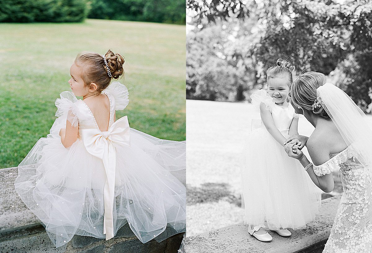 Flower Girl and Flower Girl with Bride Planting Fields Arboretum Photos