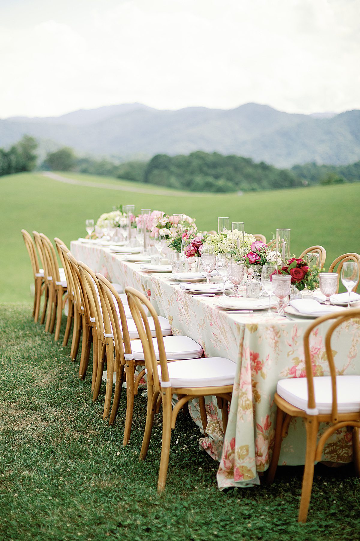 Wedding Reception Table at The Ridge Asheville Wedding Venue Photo