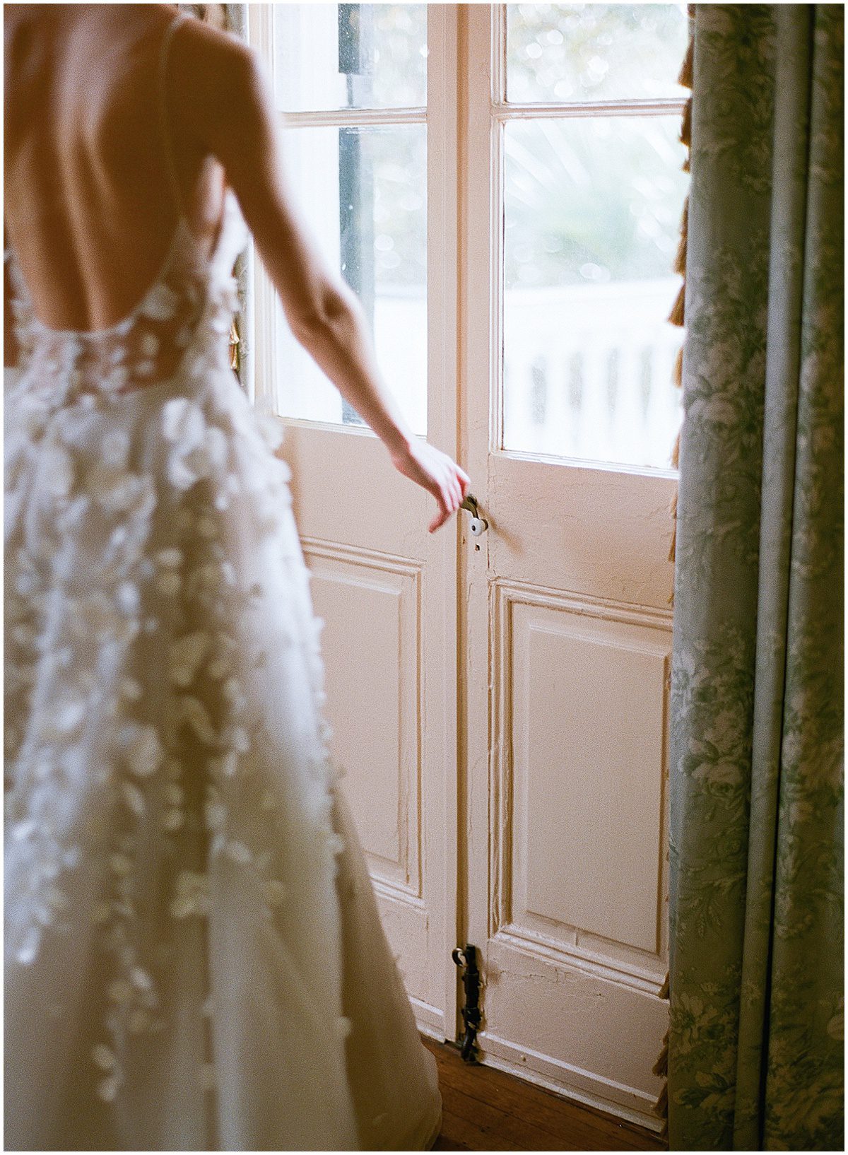 Bride Opening Door Photo