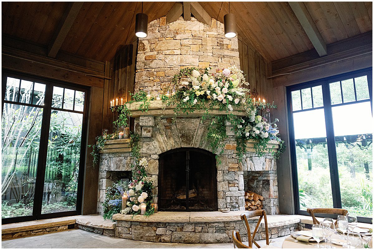 Fireplace with Flowers at The Farm at Old Edwards Inn Photo
