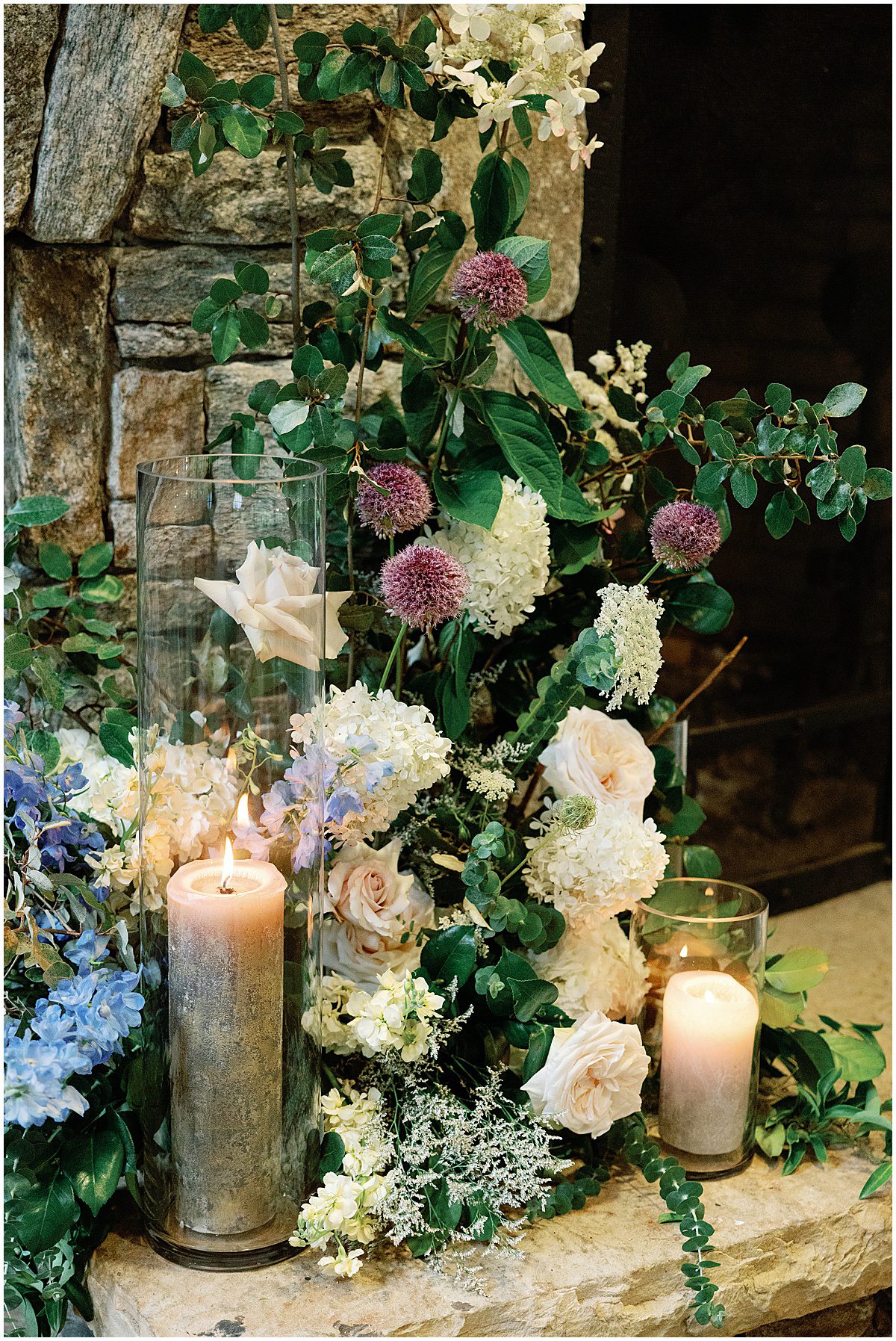 Flowers and Candles Photo