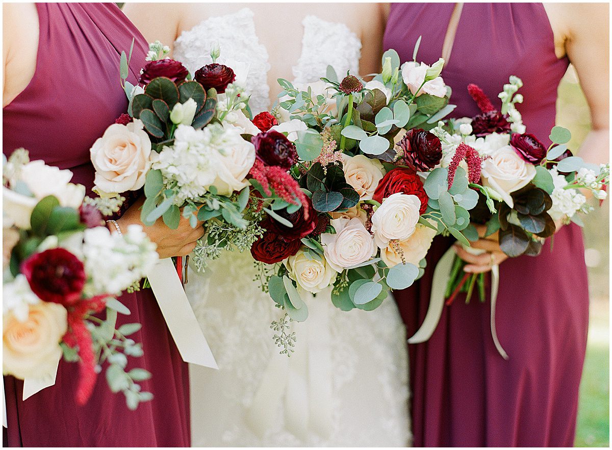 Bride and Bridesmaids Holding Bouquets Photo