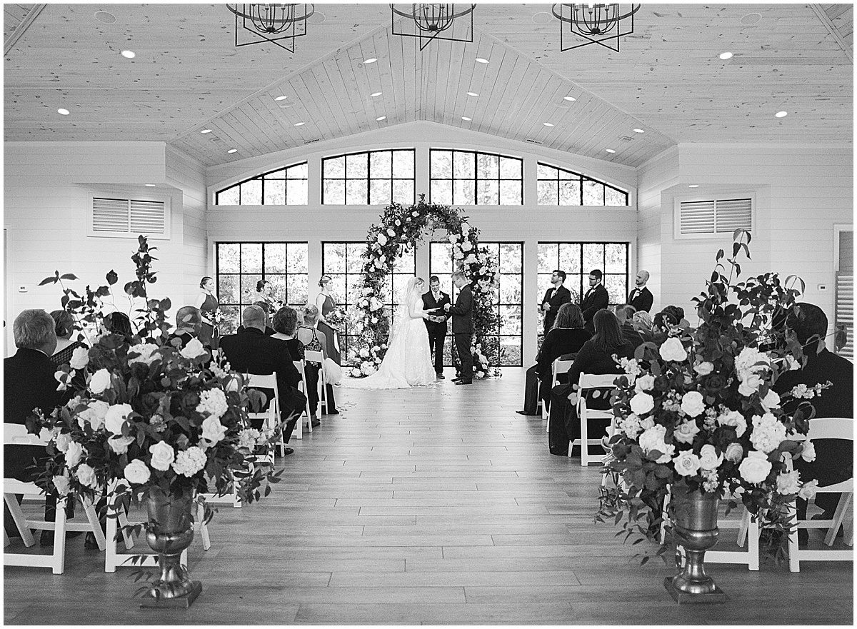 Black and White of Wedding Ceremony at Old Edwards Inn Photo