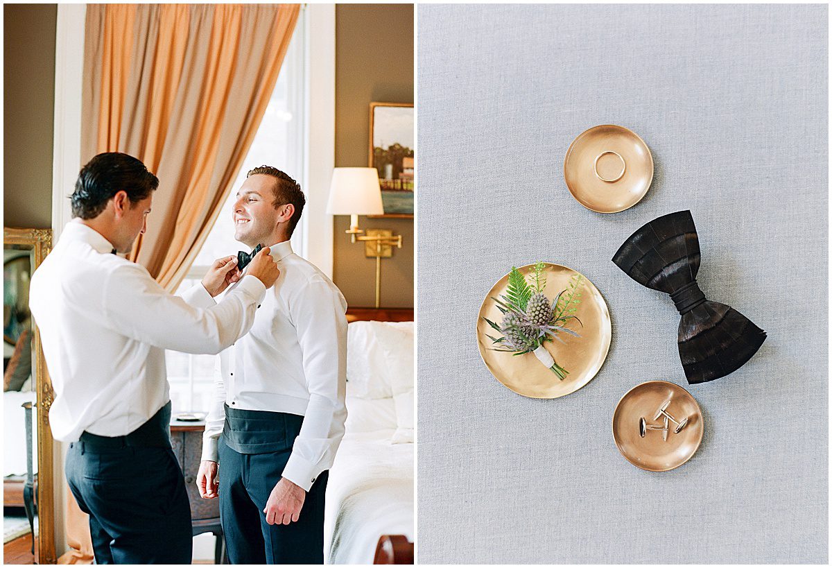 Groom Getting Ready with Best Man and Grooms Details Photos