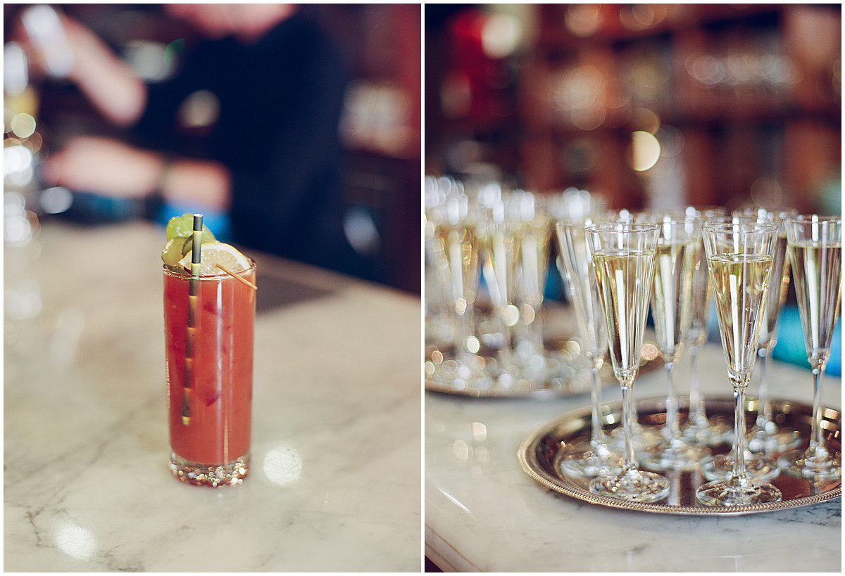 Bloody Mary and Champagne on Bar at Halls Signature Events Photos