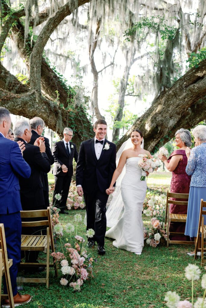 Bride and Groom exiting ceremony 