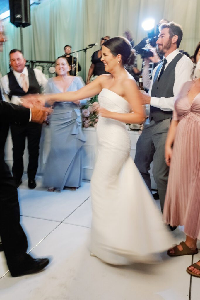 bride dancing at wedding reception