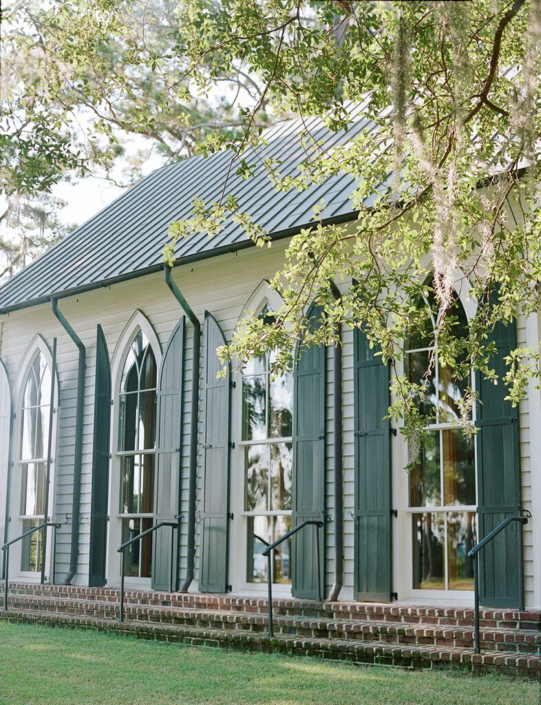 Side of May River Chapel Windows and Shutters 