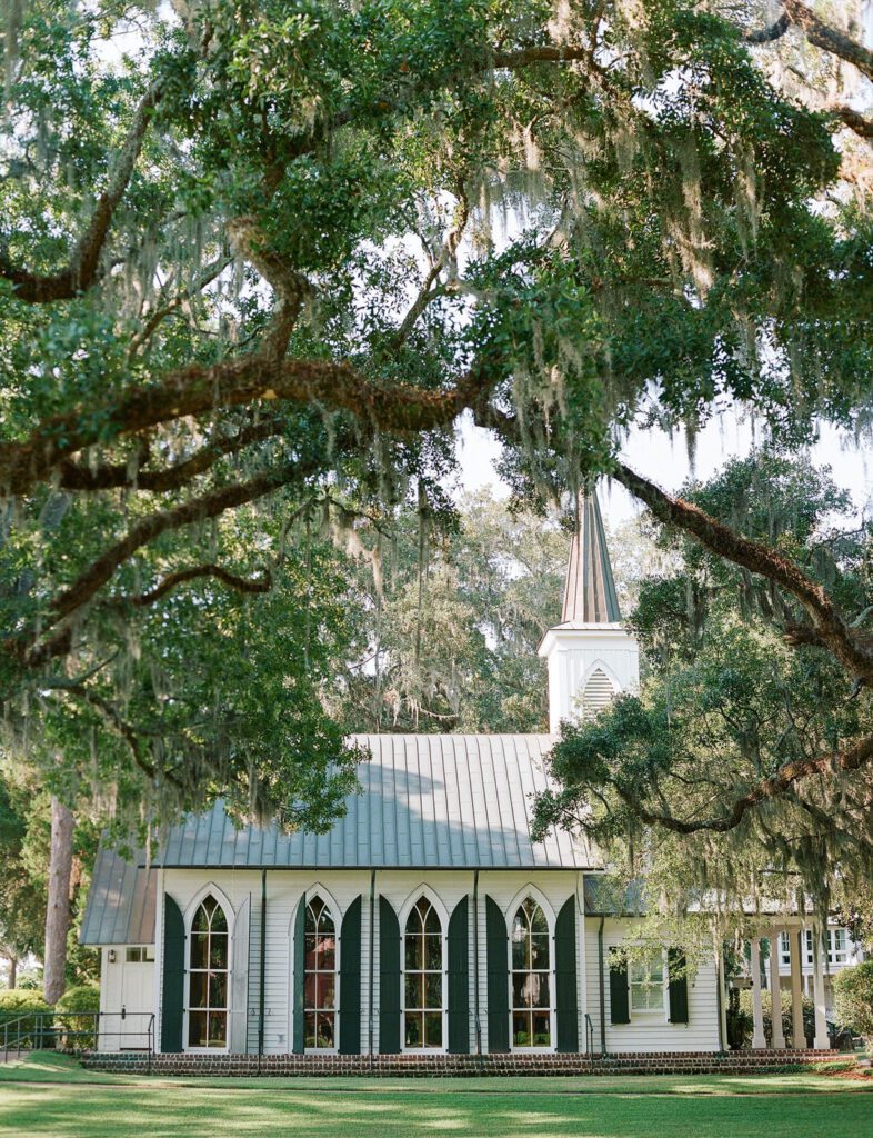 Side View of the May River Chapel at Montage Palmetto Bluff