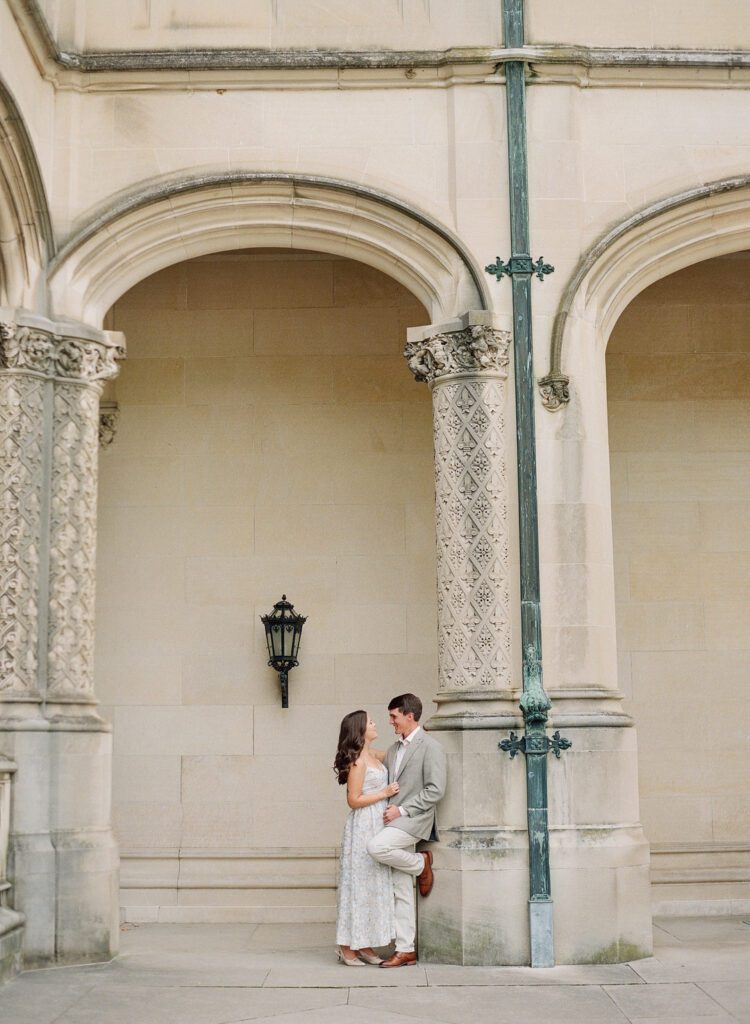 Couple hugging at Biltmore