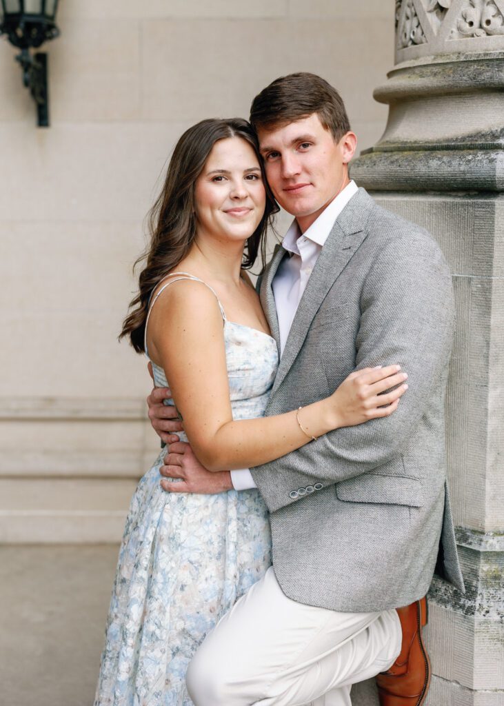 Couple smiling at camera