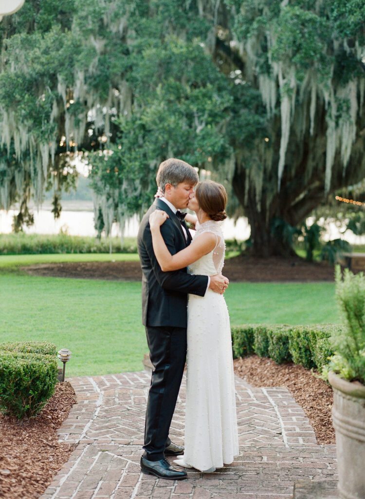 Bride and Groom Kissing