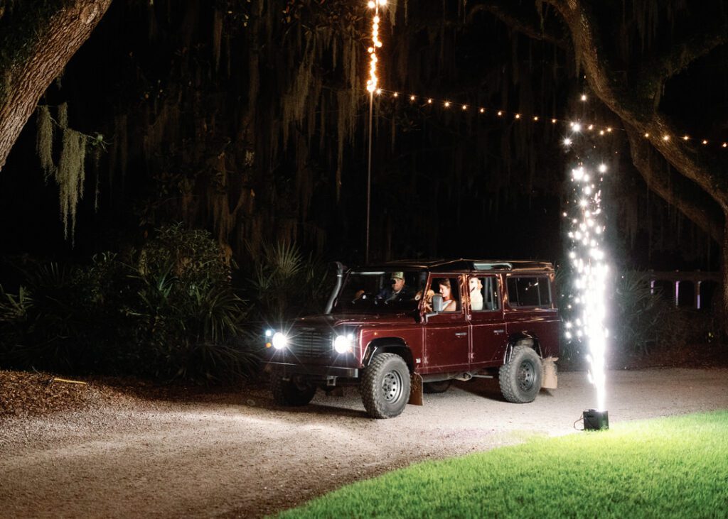 bride and groom exit