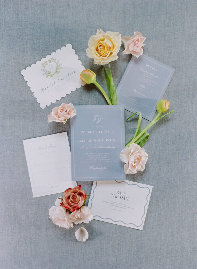 Wedding invitation with flowers