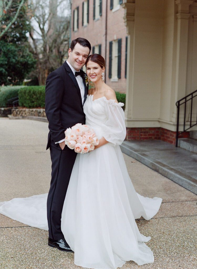 Bride and Groom at Their Carolina Inn Wedding in Chapel Hill