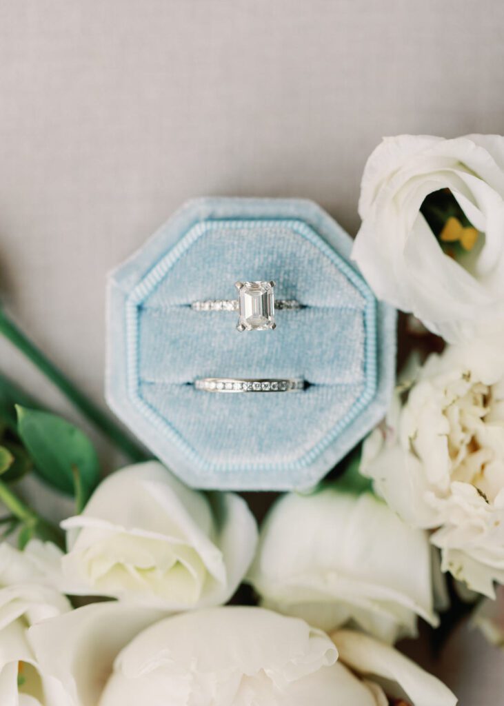 wedding rings in ring box