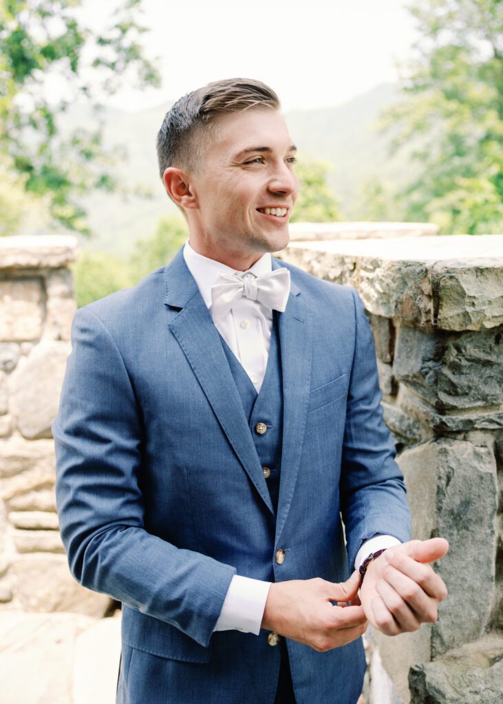 groom smiling