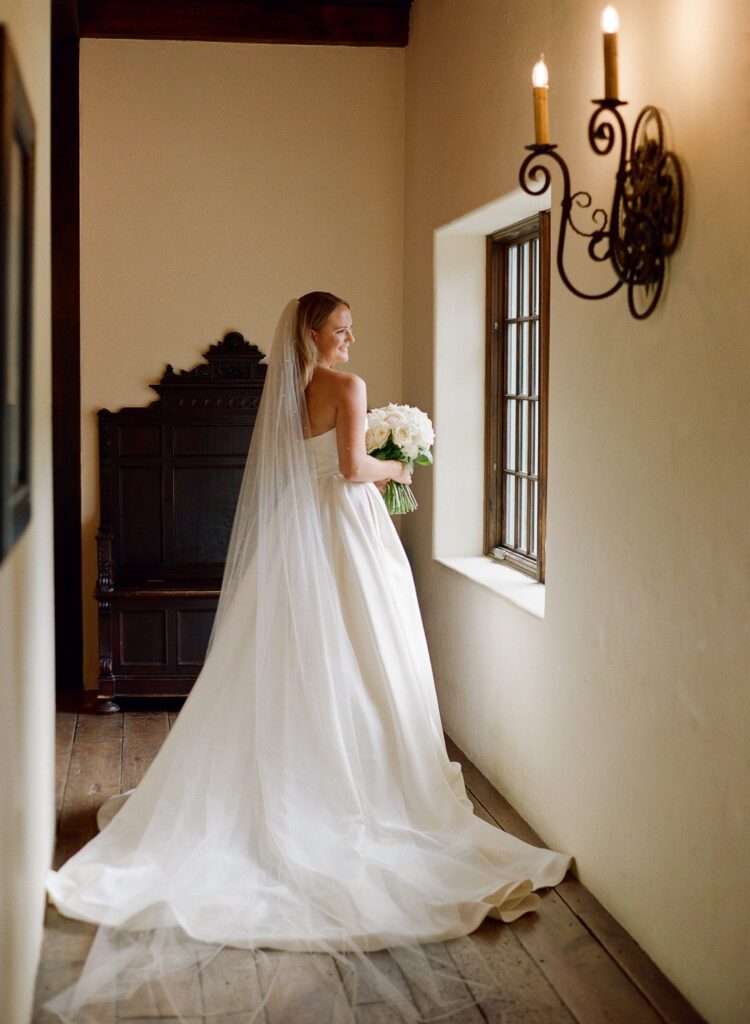 bride in hallway at Castle Ladyhawke