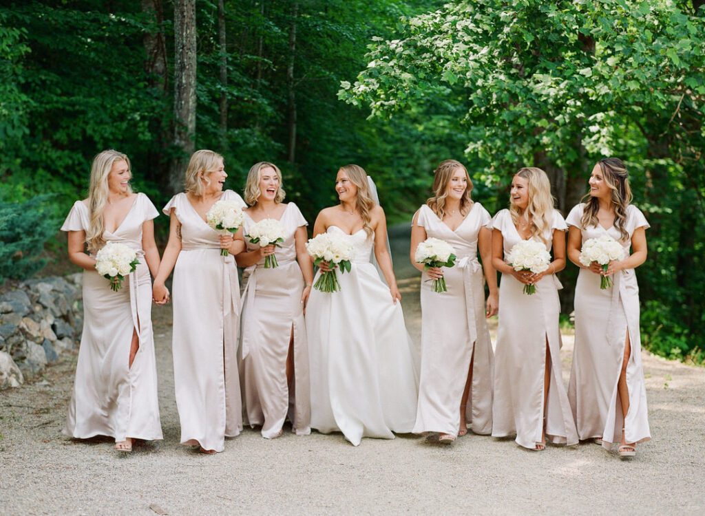 bride with bridesmaids