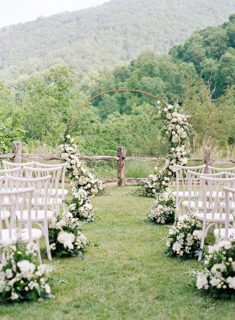 Castle Ladyhawke wedding ceremony decor