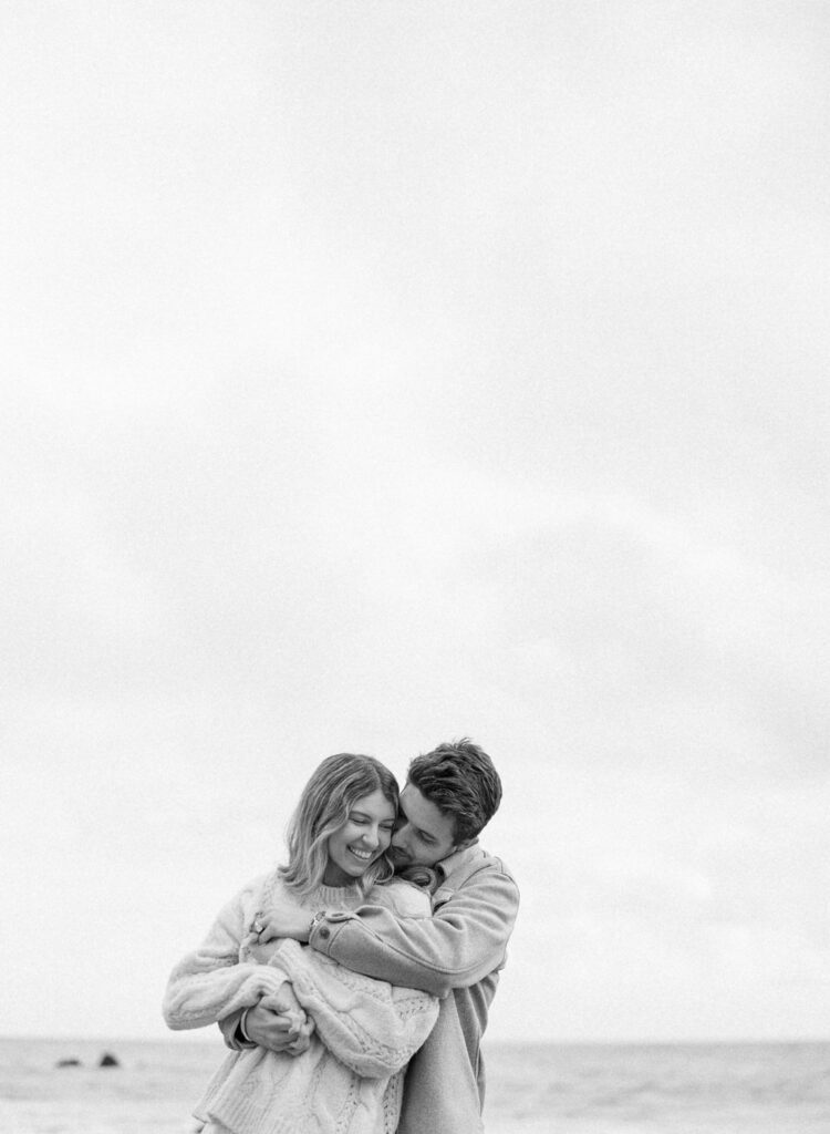 El Matador Beach Photos black and white of couple hugging