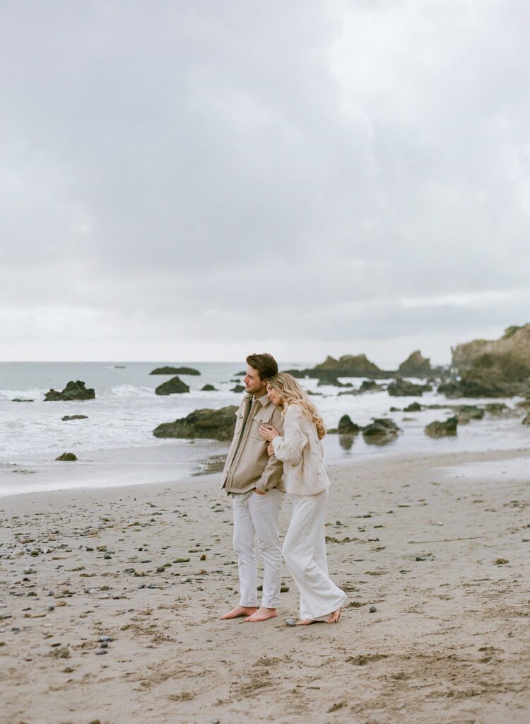 Couple Hugging on Beach