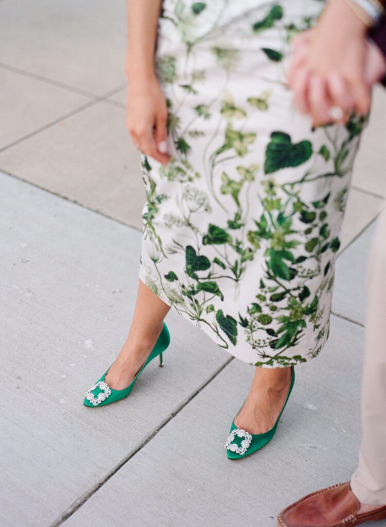 Brides green shoes