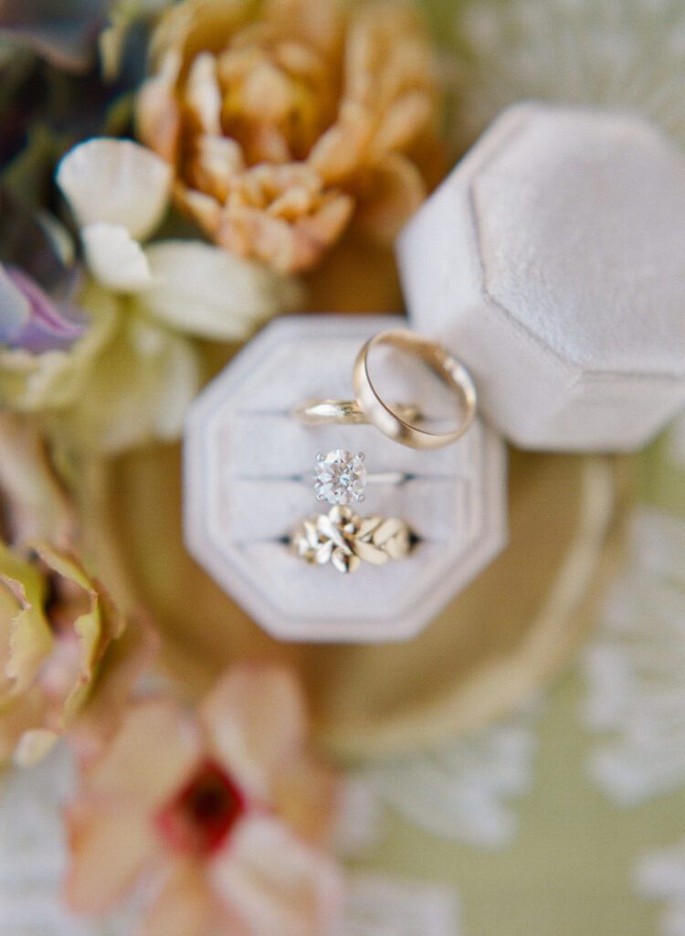 Wedding rings in ring box 