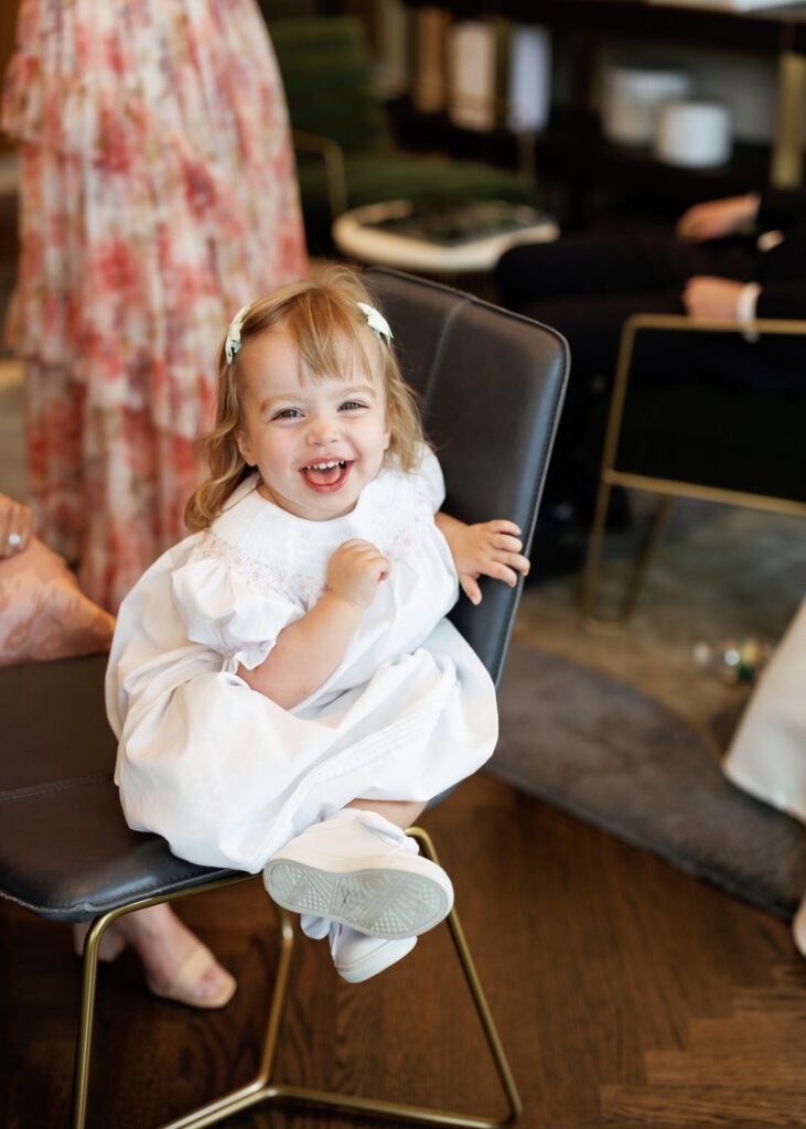 flower girl laughing 